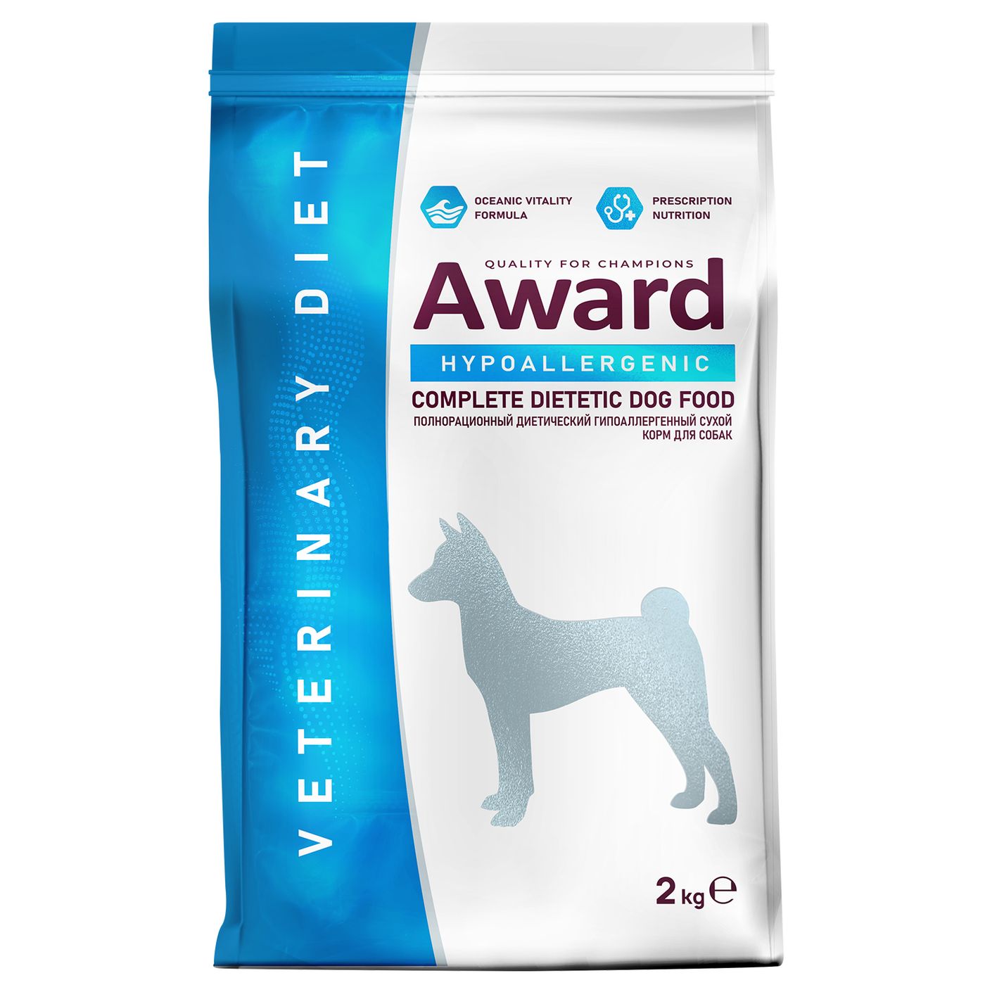 Диетический корм AWARD VETERINARY DIET HYPOALLERGENIC для взрослых собак при аллергии или пищевой непереносимости 2 кг