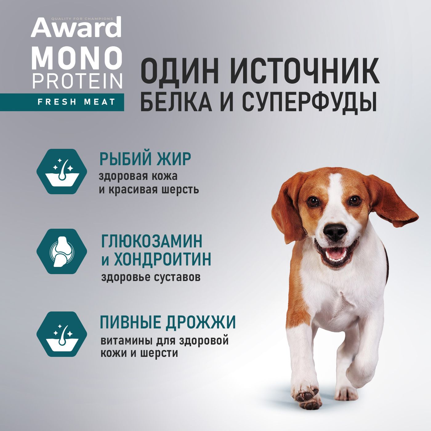 Влажный корм AWARD Monoprotein для взрослых собак паштет из говядины с зеленым горошком 100г — фото 5