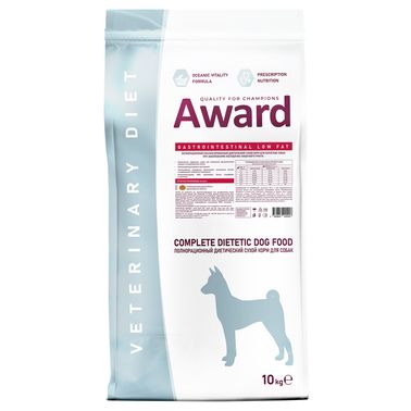 Диетический корм AWARD VETERINARY DIET GASTROINTESTINAL LOW FAT для взрослых собак при заболеваниях желудочно-кишечного тракта 10 кг