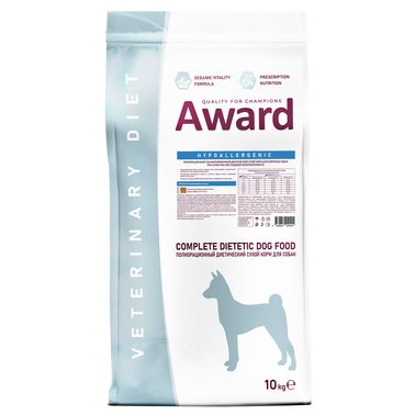 Диетический корм AWARD VETERINARY DIET HYPOALLERGENIC для взрослых собак при аллергии или пищевой непереносимости 10 кг