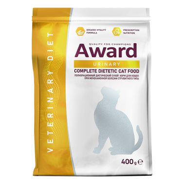Диетический корм AWARD VETERINARY DIET URINARY для взрослых кошек при мочекаменной болезни струвитного типа 400 г