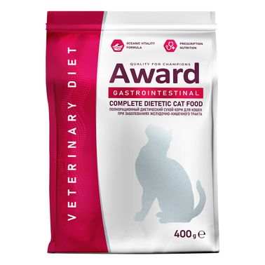 Диетический корм AWARD VETERINARY DIET GASTROINTESTINAL для взрослых кошек при заболеваниях желудочно-кишечного тракта 400 г
