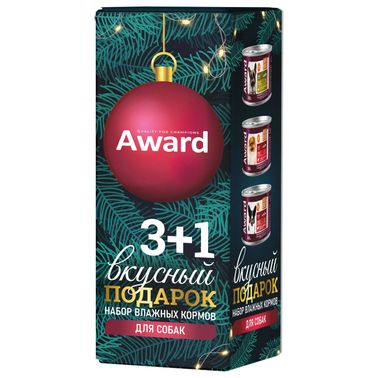 Набор влажных кормов Award для собак 3+1